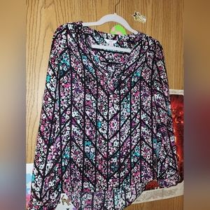 Candies, size small, black with pink/white floral